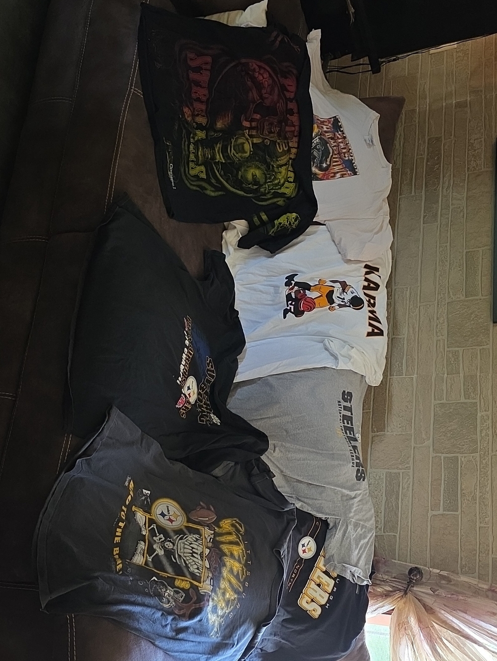 7 Pittsburgh Steelers Football Shirts XXL